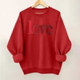 thumbnail image 1 of Feancey Oversized Love Heart Graphic Sweatshirts for Women Crewneck Long Sleeve Valentines Day Shirt Fleece Lined Casual Loose Pullover Tops Red L, 1 of 5