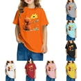 thumbnail image 1 of Feancey Oversized T Shirts for Boys Cute Floral Printed Tshirt Toddler Girls Short Sleeve Crewneck Graphic Tees Baby Kids Tops Orange 7 Years, 1 of 7