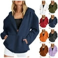 thumbnail image 1 of Feancey Oversized Zipper Hoodies for Women Y2K Fleece Fashion Sweatshirt Jackets Comfy Long Sleeve Drawstring Hooded Jacket with Pockets Fall Outfits Dark Gray L, 1 of 7