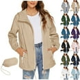 thumbnail image 1 of Feancey Packable Rain Jacket for Women Waterproof Lightweight Raincoat Hooded Outdoor Windbreaker Jackets with Pockets Black XXL, 1 of 8