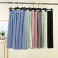 thumbnail image 1 of Feancey Pajama Bottoms for Women Cropped Lounge Trousers Wide Leg Casual Capri Sleep Pants Loose Fit Elastic Waist Pj Capris Homewear Light Blue Free Size, 1 of 10