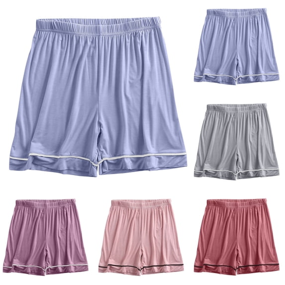 Feancey Pajama Shorts for Women Plus Size Pj Bottoms Soft Modal Lounge Shorts Comfort Elastic Waist Summer Short Pants Gray L