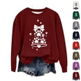 thumbnail image 1 of Feancey Plus Size Christmas Sweatshirts for Women Holiday Novelty Print Crewneck Pullover Lightweight Long Sleeve Loose Sweatshirt Fashion Gift Ideas Green 5XL, 1 of 4