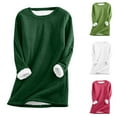 thumbnail image 1 of Feancey Plus Size Fleece Lined Sweatshirt Women Winter Sherpa Pullover Soft Long Sleeve Crewneck Sweatshirts Comfy Short Plush Thermal Tops White 3XL, 1 of 8