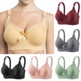 thumbnail image 1 of Feancey Plus Size Wireless Bras for Women Full Coverage Everyday Brassiere Cute Comfort Support Push Up Bra Solid Color No Underwire Bralettes Green 4XL, 1 of 4