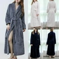 Feancey Plush Robe Men and Women Long Fleece Bathrobe Soft Warm Flannel