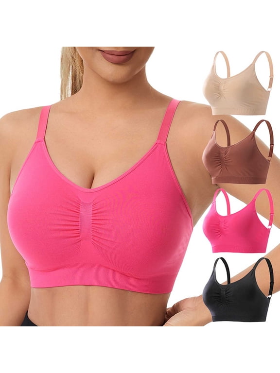 Push Up Sports Bras for Women Ruched Front Seamless Bra Adjustable Strap Yoga Workout Bralettes Breathable Casual Wireless Brassiere Beige 3XL