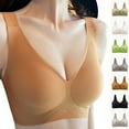 thumbnail image 1 of Feancey Push up Bras for Women Plus Size Wireless Brassiere High Support Seamless Bra Summer Casual Everyday Underwear White L, 1 of 3