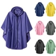 thumbnail image 1 of Feancey Rain Ponchos for Adults 3/4 Sleeve Hooded Waterproof Rain Coats Men and Women Resuable Lightweight Zip up Jackets Unisex Raincoat Blue S, 1 of 5