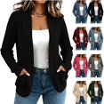 thumbnail image 1 of Feancey Ribbed Knit Cardigans for Women Long Sleeve Open Front Cardigan Sweaters Dressy Casual Knitted Cardigans Elegant Business Work Tops with Pockets Black L, 1 of 8