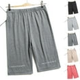 thumbnail image 1 of Feancey Safety Shorts for Women Elastic Waist Yoga Workout Shorts Milk Silk Stretchy Gym Shorts Solid Color Bermuda Lounge Short Pants Dark Gray S, 1 of 10