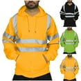 thumbnail image 1 of Feancey On Sale Mens Safety Hoodies Class 3 Work Reflective Hooded Sweatshirt Outdoor High Visibility Drawstring Pullover Hoodie Winter Warm Hoody for Men Green M, 1 of 6
