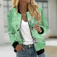 thumbnail image 1 of Feancey Sales Today Womens Fashion Bomber Jackets Floral Print Casual Flight Jackets Teen Girls Fall Lightweight Zip Up Long Sleeve Varsity Jacket Outwear Multicolor XL, 1 of 5