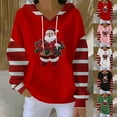 thumbnail image 1 of Feancey Santa Claus Graphic Hoodie for Women Ribbed Knit Long Sleeve Hooded Sweatshirts Drawstring Casual Lightweight Sweatshirt with Pocket Green M, 1 of 6
