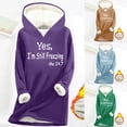 thumbnail image 1 of Feancey Sherpa Lined Hoodies for Women Christmas Pajamas Winter Warm Fleece Pullover Sweatshirts Casual Letter Printed Thermal Tunic Tops Brown M, 1 of 4