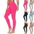 thumbnail image 1 of Feancey Slim Fit Leggings for Women Tummy Control Workout Pants Soft Stretchy High Waisted Yoga Tights Basic Solid Athletic Pants 90% Off Clearance Sale Hot Pink XXL, 1 of 5