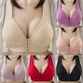 thumbnail image 1 of Feancey Sports Bras for Women Large Bust Front Closure Bra Plus Size Casual Push up Bralettes Seamless No Underwire Brassiere Beige M, 1 of 8