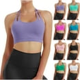 thumbnail image 1 of Feancey Sports Bras for Women Strappy Wireless Brassiere Summer Casual Gym Workout Bra Seamless Running Yoga Bras Purple M, 1 of 9