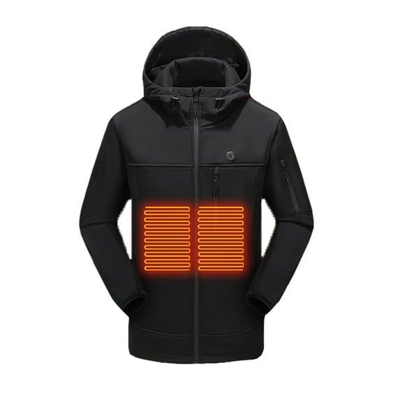 Feancey Weekly sale 2025 Men Women Heated Jackets Rechargeable Usb Fleece Heated Vest Hood Winter Work Jackets Extreme Cold Warm Hunting Coat Plus Size,S-6XL