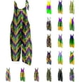 thumbnail image 1 of Feancey Summer Sales Clearance Womens Mardi Gras Jumpsuits Vintage Hippie Rompers for Women Carnival Party Sequin Printed One Piece Jumpsuit Sleeveless Parade Overalls Multicolor L, 1 of 1