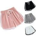 thumbnail image 1 of Feancey Summer Workout Shorts Women Cute Pajama Shorts Drawstring Elastic Waist Gym Running Shorts 5 Inch Casual Dolphin Shorts for Yoga Black XL, 1 of 5