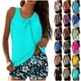 thumbnail image 1 of Feancey Tankini Swimsuits for Women Tummy Contol Bathing Suits Summer Casual Floral Print Swim Tank Top and Boy Shorts Multicolor S, 1 of 7