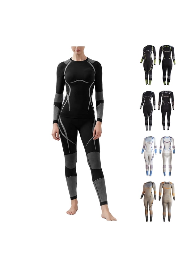 Thermal Underwear Set for Women Ski Base Layer for Cold Weather Slim Fitting Shirt and Bottoms Sets Winter Warm Long Johns Green L