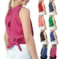 thumbnail image 1 of Feancey Toddler Girls Tank Tops Trendy Slit Sleeveless T-Shirts Kids Casual Round Neck Tank Shirt Solid Color Loose Blouse 2025 Fashion Gift Ideas Navy 11 Years, 1 of 9
