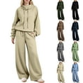thumbnail image 1 of Feancey Travel Sets for Women 2 Piece Drawstring Mock Neck Sweatshirts and Wide Leg Pants Sweatsuits Teen Girls Trendy Fall Outfits Navy M, 1 of 9