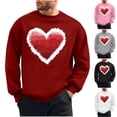 thumbnail image 1 of Feancey Valentine's Day Crewneck Sweatshirts for Men Tie Dye Heart Print Long Sleeve Shirt Loose Fit Casual Fleece Lined Sweatshirt Comfy Pullover Tops Pink M, 1 of 7