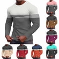 thumbnail image 1 of Feancey Waffle Knit Long Sleeve Shirts for Men Big and Tall Fashion Color Block T-Shirts Slim Fit Casual Crewneck Tees Gym Athletic Workout Shirt Brown 4XL, 1 of 6