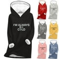 thumbnail image 1 of Feancey Warm Pullover Hoodies for Women Casual Letter Print Thermal Tops Winter Fleece Lined Hooded Sweatshirts Cozy Soft Lounge Pajamas Pink XL, 1 of 4