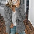 thumbnail image 1 of Feancey Warm Sherpa Jackets for Women,Womens 2025 Winter Fuzzy Fleece Jacket Berber Fleece Zip Up Coat Solid Color Sherpa Fuzzy Faux Cardigan with Pocket, 1 of 6