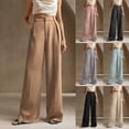 thumbnail image 1 of Feancey Wide Leg Dress Pants for Women Business Casual High Waisted Suit Pants Solid Color Loose Palazzo Trousers Elegant Work Pants with Pockets Black XXL, 1 of 10
