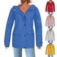 thumbnail image 1 of Feancey Women Plus Size Rain Coat Waterproof Lightweight Hooded Rain Jackets Full Zip Stripe Lined Windbreaker Softshell Raincoat with Pockets Pink L, 1 of 8