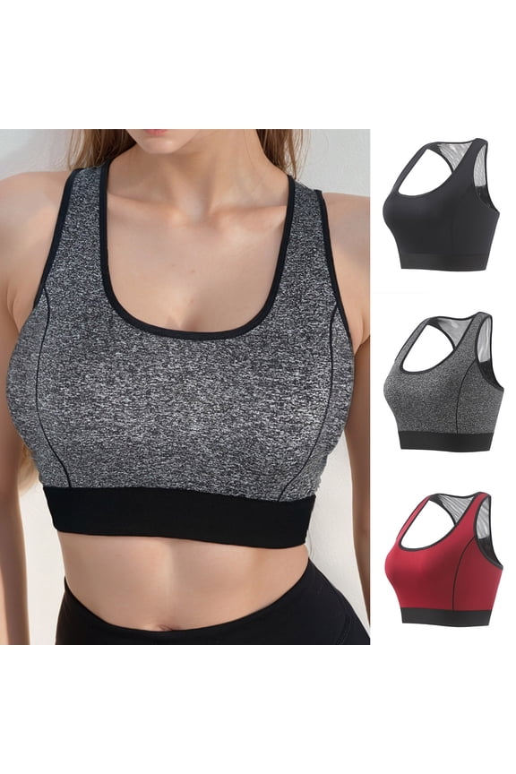 Women Sports Bra Racerback T-Shirt Bras No Underwire Breathable Runing Brassiere Seamless Casual Athletic Tank Top Gray XXL