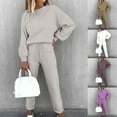 thumbnail image 1 of Feancey Women's 2 Piece Sweatsuit Sets Comfy Fleece Lined Crewneck Sweatshirt and Drawstring Sweatpants Lounge Set Fall Fashion Travel Outfits White XL, 1 of 10
