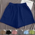 thumbnail image 1 of Feancey Women's Cotton Athletic Shorts Stretch High Waisted Wide Leg Short Pants Summer Casual Gym Running Shorts with Pockets Navy M, 1 of 6