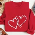 thumbnail image 1 of Feancey Women's Crewneck Pullover Sweatshirts Cute Love Heart Print Graphic Sweatshirt Comfy Fleece Lined Long Sleeve Shirt Fashion Spring Tops Red XS, 1 of 6