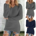 thumbnail image 1 of Feancey Women's Fuzzy Long Sleeve Winter Tops Plus Size Casual V Neck Tshirts Comfy Plush Thermal Pullover Sweaters Fluffy Fleece Pajamas Dark Gray M, 1 of 8