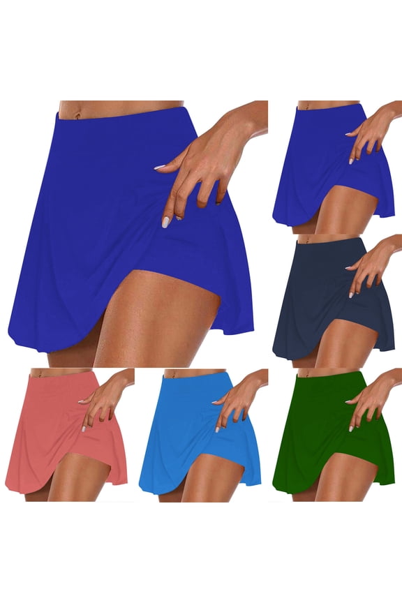 Women's Golf Skirts,Athletic Skorts for Women Tummy Control Tennis Skirts Summer Stretchy High Waisted Golf Skort Navy XXL