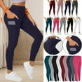 thumbnail image 1 of Feancey Women's Leggings with Pockets Soft Stretchy High Waisted Yoga Tights Slim Fit Quick Dry Running Workout Pants Cozy Athletic Pants Summer Sales Clearance Navy S, 1 of 10