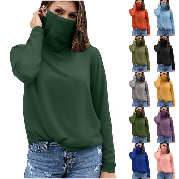 Feancey Women's Long Sleeve Sun Protection Shirt with Face Cover UPF 50+ Sun Shirts Lightweight Outdoor Hiking Workout Tops Purple XXL