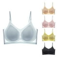 thumbnail image 1 of Feancey Women's Plus Size Bras Adjustable Spaghetti Strap Wireless Brassiere Comfort Support Everyday Bralettes Casual Breathable Sports Bra Pink 3XL, 1 of 4