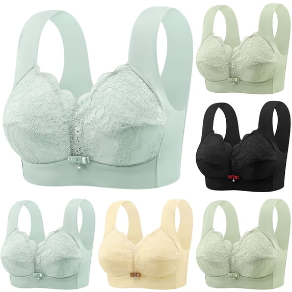 Feancey Women's Plus Size Lace Bras Comfort Wide Strap Full Coverage ...