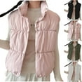 thumbnail image 1 of Feancey Women's Puffer Vest Sleeveless Stand Collar Down Coats Snap Buttons Casual Quilted Vest Winter Lightweight Waistcoat Outerwear Black XXL, 1 of 8