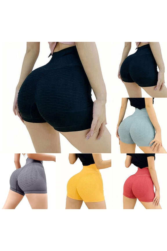 Women's Quick Dry Workout Shorts 3 Inch High Waisted Booty Shorts Slim Fit Scrunch Butt Lifting Yoga Shorts for Gym Athletic Black S