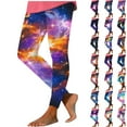 thumbnail image 1 of Feancey Women's Seamless Workout Leggings High Waisted Stretchy Yoga Pants Fashion Celestial Sky Galaxy Print Tights Milk Silk Soft Gym Running Leggings Purple S, 1 of 7