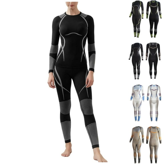 Feancey Women's Ski Base Layer Set Thermal Compression Underwear Moisture Wicking Warm Long Johns for Snowboarding & Cold Weather Green M