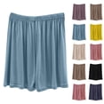 thumbnail image 1 of Feancey Women's Sleep Shorts Soft Comfy Pajama Shorts Wide Leg Loose Fit Lounge Bottoms Elastic Waist Casual Pj Short Pants Beige L, 1 of 8